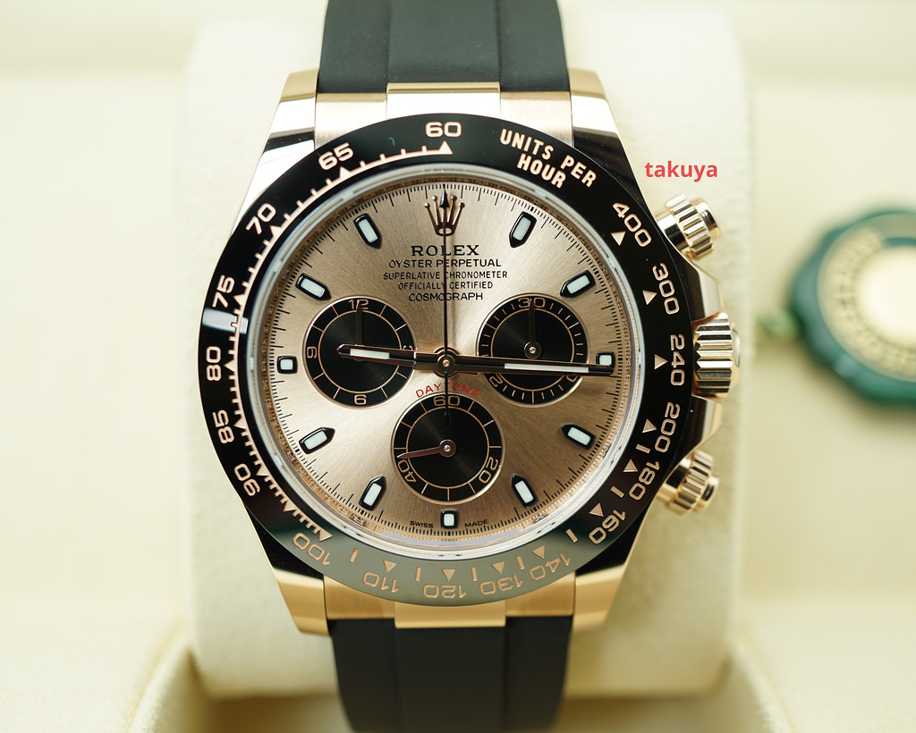 Rolex 116515LN DAYTONA OYSTERFLEX ROSE GOLD ROSE DIAL 2021 FULL SET Takuya Watches