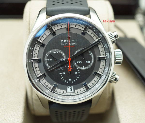 NEW Zenith CHRONOMASTER EL PRIMERO SPORT STAINLESS STEEL GREY DIAL 45MM FULL SET