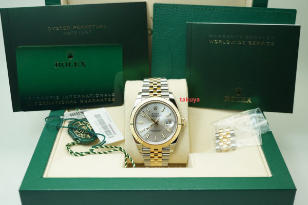 MINT Rolex 126333 DATEJUST 41 2 TONE FLUTED BEZEL SILVER DIAL JUBILEE BAND 2021 FULL SET - Image 2