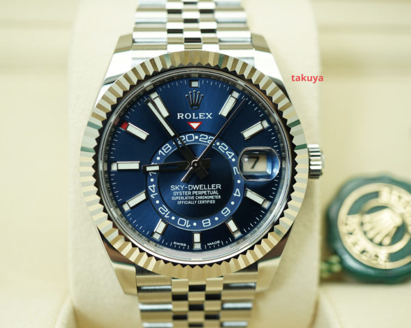 BRAND NEW Rolex 326934 SKY-DWELLER STAINLESS STEEL BLUE DIAL JUBILEE BAND 2021 MODEL