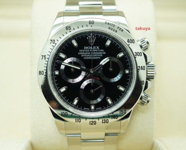Rolex 116520 DAYTONA STEEL BLACK DIAL RSC SERVICED 2021 WARRANTY FULL SET