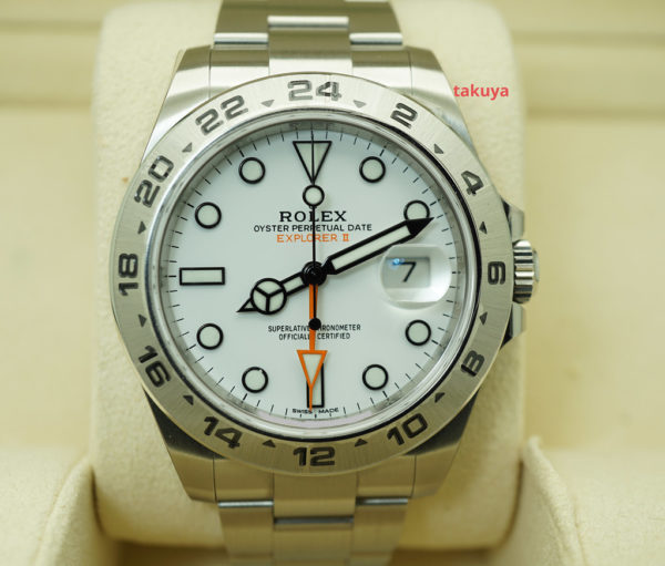 LIKE NEW Rolex 216570 EXPLORER 2 POLAR WHITE DIAL 42MM STICKERS FULL SET
