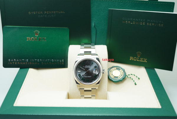 BRAND NEW Rolex 126234 DATEJUST FLUTED BEZEL OYSTER WIMBLEDON DIAL 2021 FULL SET - Image 2