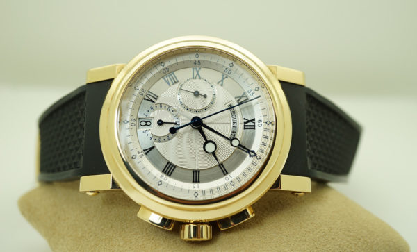 Breguet MARINE CHRONOGRAPH 5827 YELLOW GOLD SILVER DIAL 42MM FULL SET - Image 7