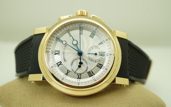 Breguet MARINE CHRONOGRAPH 5827 YELLOW GOLD SILVER DIAL 42MM FULL SET - Image 8