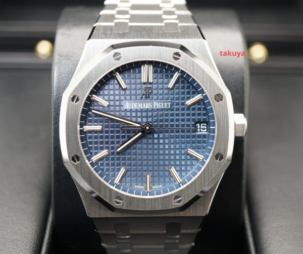 MINT Audemars PIGUET ROYAL OAK 15500ST BLUE DIAL 41MM 2019 WARRANTY COMPLETE SET
