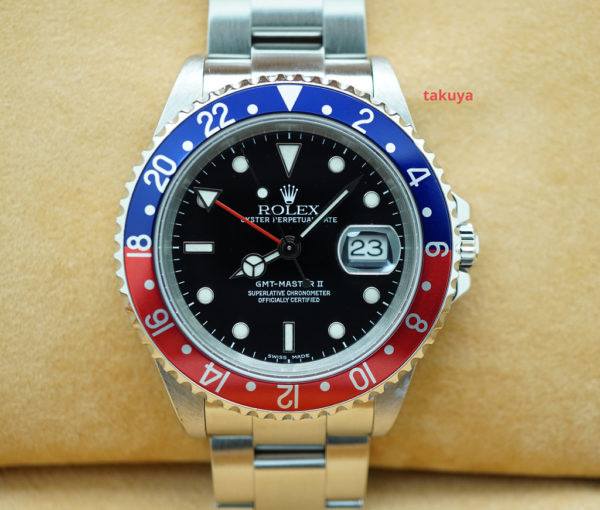 Rolex 16710 GMT MASTER II RED BLUE PEPSI BEZEL P SERIAL LUG HOLES BOXES PAPER