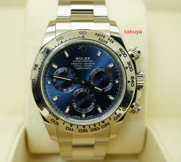 Rolex 116509 DAYTONA 18K WHITE GOLD BLUE DIAL 2020 WARRANTY COMPLETE SET