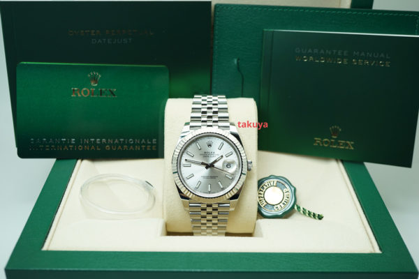 BRAND NEW Rolex 126334 DATEJUST 41 FLUTED BEZEL SILVER STICK DIAL JUBILEE BAND 2021 FULL SET - Image 2