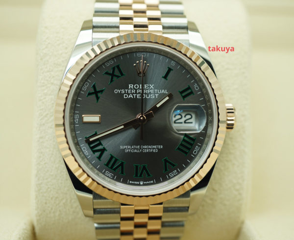 MINT Rolex 126231 DATEJUST 36 ROSE GOLD STEEL WIMBLEDON DIAL JUBILEE 2021 MODEL