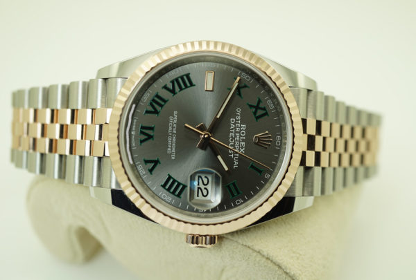 MINT Rolex 126231 DATEJUST 36 ROSE GOLD STEEL WIMBLEDON DIAL JUBILEE 2021 MODEL - Image 9