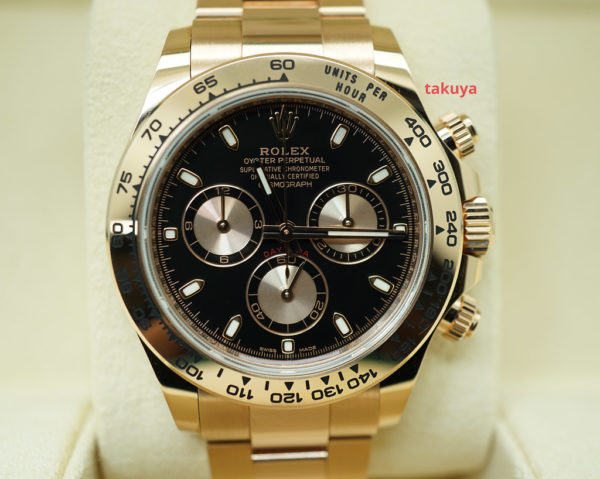 Rolex 116505 DAYTONA 18K ROSE GOLD BLACK DIAL 2018 WARRANTY FULL SET