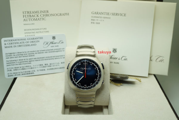NEW H. Moser & Cie STREAMLINER FLYBACK CHRONOGRAPH FUNKY BLUE DIAL 2021 FULL SET - Image 2