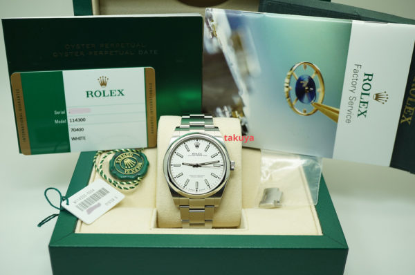 Rolex 114300 OYSTER PERPETUAL NO DATE WHITE DIAL 39MM 2018 WARRANTY FULL SET - Image 2