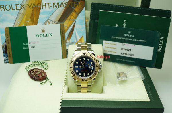 Rolex 16623 YACHTMASTER 2 TONE 18K YG SS BLUE DIAL 40MM SERVICED FULL SET - Image 2