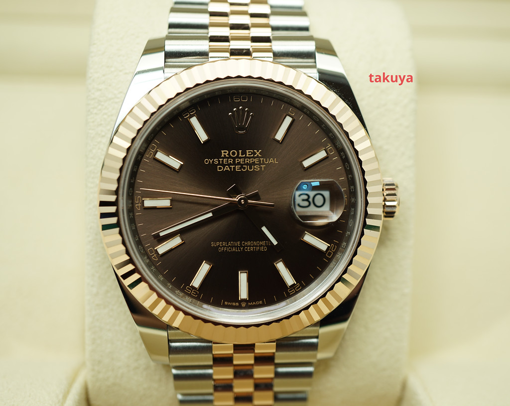 Rolex 126331 DATEJUST 41 ROSE GOLD STEEL CHOCOLATE DIAL JUBILEE 2021 ...