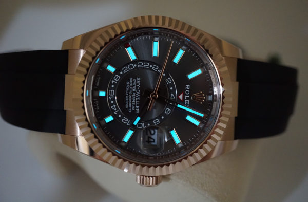 BRAND NEW Rolex 326235 SKY-DWELLER 18K ROSE GOLD SLATE DIAL OYSTERFLEX 2021 FULL SET - Image 9