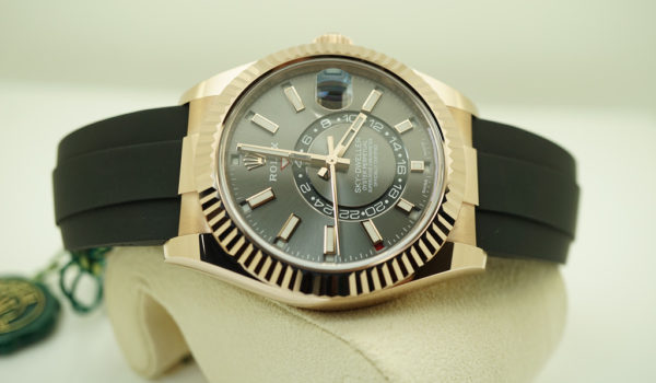 BRAND NEW Rolex 326235 SKY-DWELLER 18K ROSE GOLD SLATE DIAL OYSTERFLEX 2021 FULL SET - Image 8