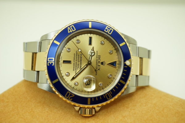 Rolex 16613 SUBMARINER 18K YG/SS CHAMPAGNE SERTI DIAMOND DIAL P SERIAL - Image 10