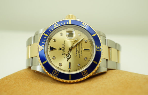 Rolex 16613 SUBMARINER 18K YG/SS CHAMPAGNE SERTI DIAMOND DIAL P SERIAL - Image 11