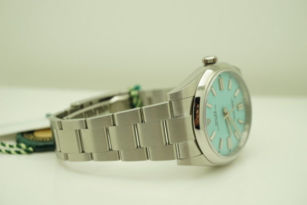 BRAND NEW Rolex 124300 OYSTER PERPETUAL TIFFANY TURQUOISE DIAL 41MM 2021 COMPLETE SET - Image 6