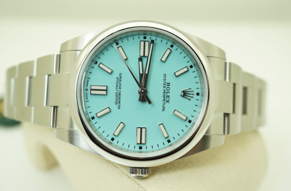 BRAND NEW Rolex 124300 OYSTER PERPETUAL TIFFANY TURQUOISE DIAL 41MM 2021 COMPLETE SET - Image 9