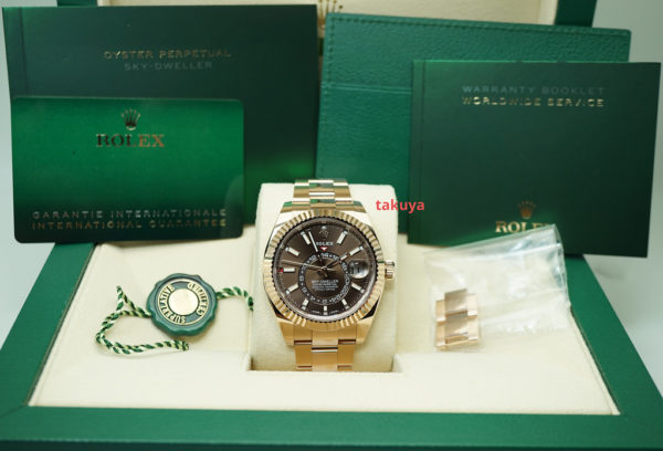 Rolex 326935 SKY-DWELLER 18K ROSE GOLD CHOCOLATE STICK DIAL 2021 COMPLETE SET - Image 2
