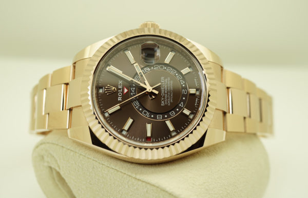 Rolex 326935 SKY-DWELLER 18K ROSE GOLD CHOCOLATE STICK DIAL 2021 COMPLETE SET - Image 10