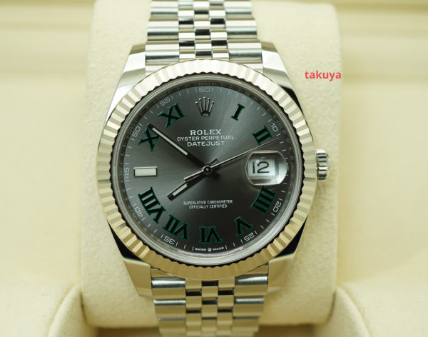 Rolex 126334 DATEJUST 41 FLUTED BEZEL WIMBLEDON SLATE DIAL JUBILEE 2021 FULL SET