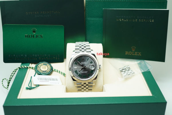 Rolex 126334 DATEJUST 41 FLUTED BEZEL WIMBLEDON SLATE DIAL JUBILEE 2021 FULL SET - Image 2