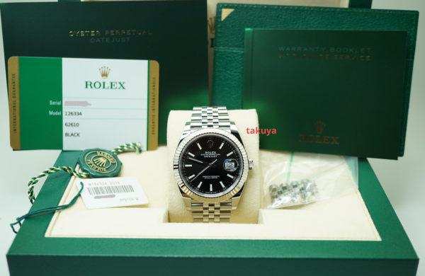 Rolex 126334 DATEJUST 41 FLUTED BEZEL BLACK DIAL JUBILEE WARRANTY FULL SET - Image 2