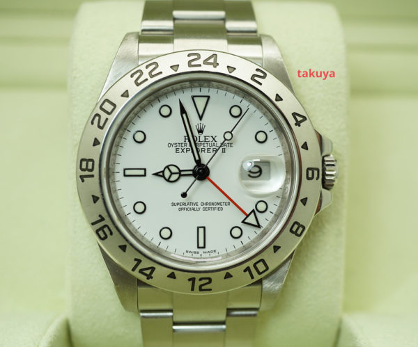 Rolex 16570 EXPLORER II 40MM POLAR DIAL V SERIAL 3186 MOVEMENT ENGRAVED REHAUL