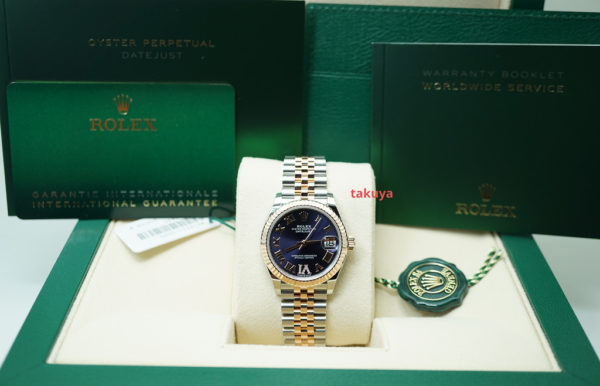 BRAND NEW Rolex 278271 DATEJUST 31 ROSE GOLD STEEL AUBERGINE VI DIAMONDS DIAL 2021 FULL SET - Image 2