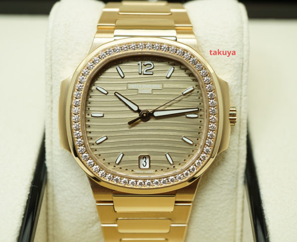 NIB Patek PHILIPPE 7118/1200R NAUTILUS ROSE GOLD DIAMOND BEZEL 2021 FULL SET