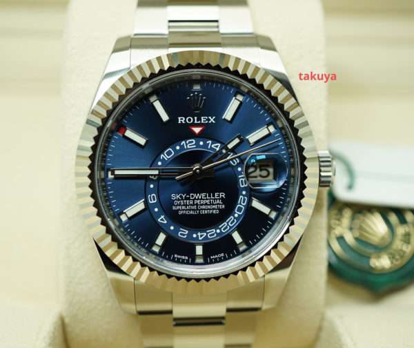 BRAND NEW Rolex 326934 SKY-DWELLER BLUE DIAL OYSTER BAND 2021 COMPLETE SET