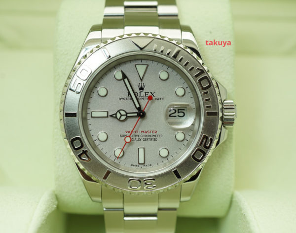 Rolex 16622 YACHTMASTER PLATINUM DIAL 40MM D SERIAL BOXES PAPERS