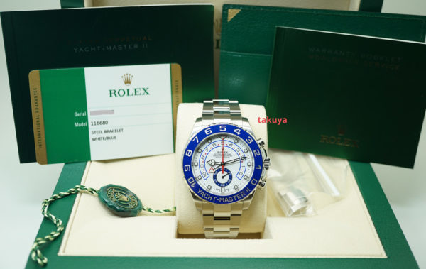 Rolex 116680 YACHTMASTER II NEWER DIAL STAINLESS STEEL 2018 WARRANTY FULL SET - Image 2