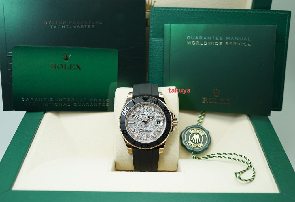 ハトヤ MINT Rolex 116655 YACHTMASTER 18K ROSE GOLD PAVE DIAMOND DIAL 40MM