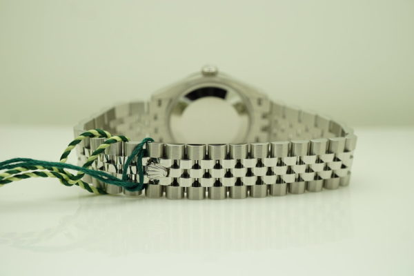BRAND NEW Rolex 278274 DATEJUST 31 MINT GREEN DIAL 18K FLUTED BEZEL JUBILEE BAND 2021 FULL SET - Image 7