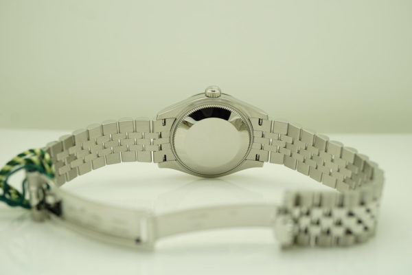 BRAND NEW Rolex 278274 DATEJUST 31 MINT GREEN DIAL 18K FLUTED BEZEL JUBILEE BAND 2021 FULL SET - Image 8