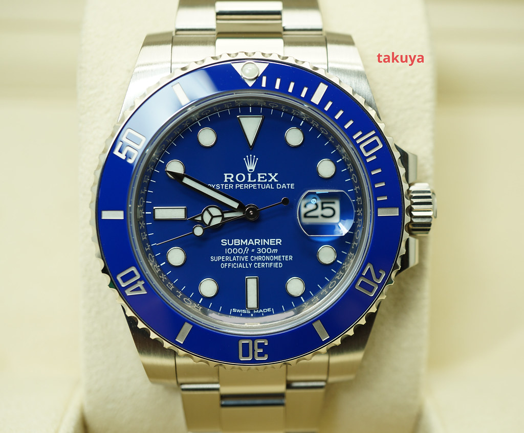 Rolex 116619LB SUBMARINER 18K WHITE GOLD BLUE DIAL SMURF 40MM 2020 FULL SET Takuya Watches
