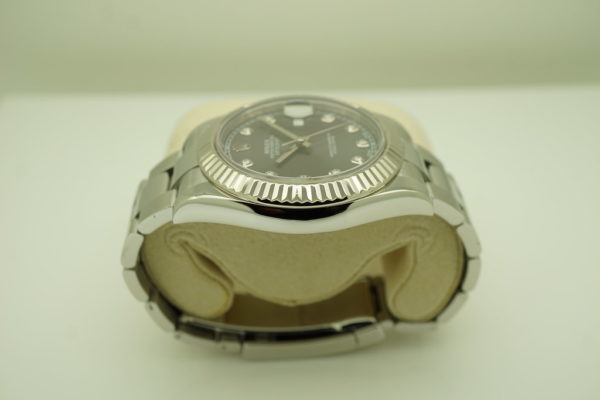 Rolex 116334 DATEJUST 2 FLUTED BEZEL RHODIUM DIAMOND DIAL RANDOM SERIAL FULL SET - Image 4