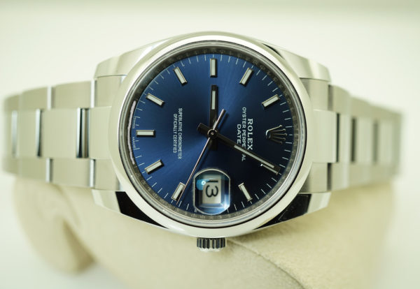 NEW Rolex 115200 OYSTER PERPETUAL DATE 34 BLUE STICK DIAL 2020 WARRANTY FULL SET - Image 9