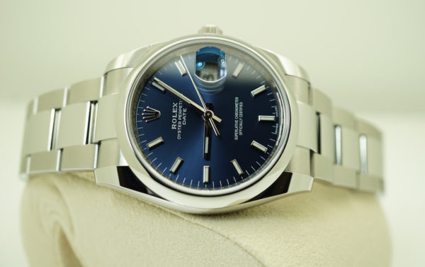 NEW Rolex 115200 OYSTER PERPETUAL DATE 34 BLUE STICK DIAL 2020 WARRANTY FULL SET - Image 10