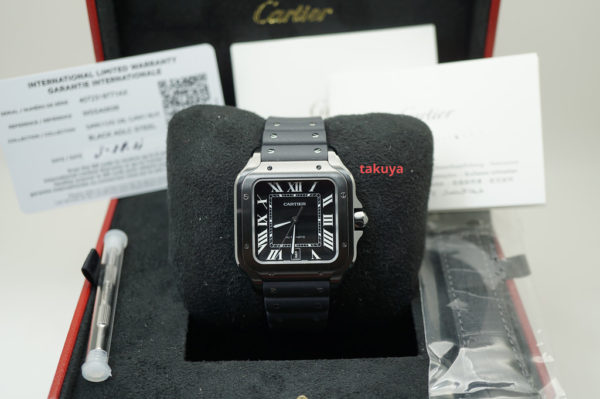 MINT Cartier SANTOS DE CARTIER LARGE MODEL BLACK ADLC AUTOMATIC 2021 FULL SET - Image 2