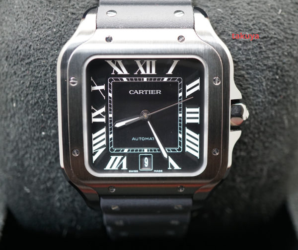 MINT Cartier SANTOS DE CARTIER LARGE MODEL BLACK ADLC AUTOMATIC 2021 FULL SET