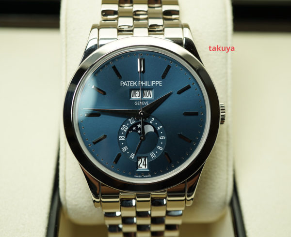 Patek PHILIPPE 5396/1G ANNUAL CALENDAR WHITE GOLD BLUE DIAL BOXES PAPERS