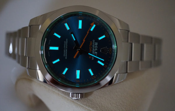 MINT Rolex 116400GV MILGAUSS GREEN CRYSTAL Z BLUE DIAL 2021 WARRANTY FULL SET - Image 11