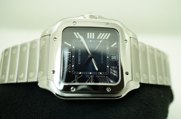 BRAND NEW Cartier SANTOS DE CARTIER LARGE STEEL BLUE DIAL 2021 MODEL COMPLETE SET - Image 8