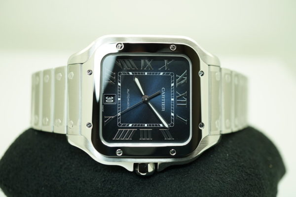 BRAND NEW Cartier SANTOS DE CARTIER LARGE STEEL BLUE DIAL 2021 MODEL COMPLETE SET - Image 7